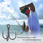 UCEC Fishing Hooks Treble Hooks Kit, Saltwater Freshwater