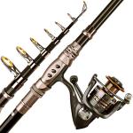 PLUSINNO Carbon Fiber Telescopic Fishing Rod and Reel