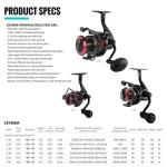 Okuma Ceymar Spinning Reel - Size 10, Black/Red