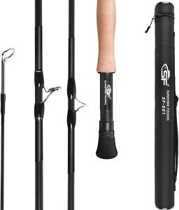 Fly Fishing Rod 4pc 3/4-9ft Matt Black Trout