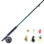New Martin Fly Fishing Kit, 8-Ft 5/6 Pole, Rim-Control Reel