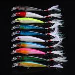 10 Fishing Lures Set with Crankbaits and Hooks