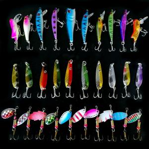 30pcs Fishing Lures Kit - Spinner Baits for Bass