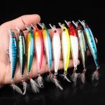 10 Fishing Lures Set with Crankbaits and Hooks