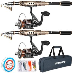 PLUSINNO Telescopic Fishing Rod and Reel Combo