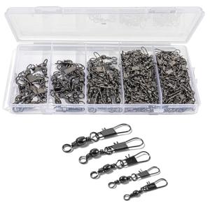 100 Pcs Fishing Swivels in 5 Sizes
