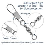 100 Pcs Fishing Swivels in 5 Sizes