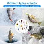 50PCS Ice Fishing Lures Kit for Walleye and Panfish