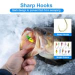 50PCS Ice Fishing Lures Kit for Walleye and Panfish