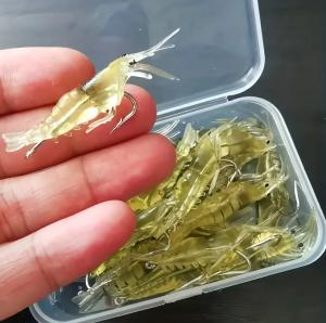 20 Soft Shrimp Fishing Lures with Luminous Hooks