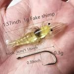 20 Soft Shrimp Fishing Lures with Luminous Hooks
