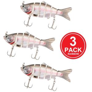 6-Segment Jointed Fishing Lures - 3 Pack