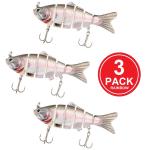6-Segment Jointed Fishing Lures - 3 Pack