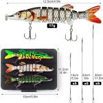 3 Fishing Lures 9-Segment Bass Swimbait Set