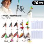 10-Pack Metal Fishing Lures for Bass & Trout