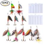 10-Pack Metal Fishing Lures for Bass & Trout