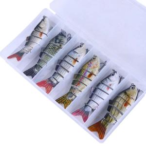 6 Piece Jointed Fishing Lures Set with Box