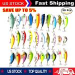 30PCS Fishing Lures and Crankbaits Tackle Set