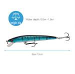 10 Fishing Lures Crankbaits Hooks Minnow Set