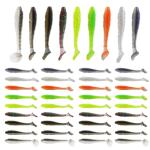 45 Soft Plastic Paddle Tail Lures for Bass