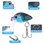 BULUSEL Bass Crankbait Fishing Lure with Triple Hooks