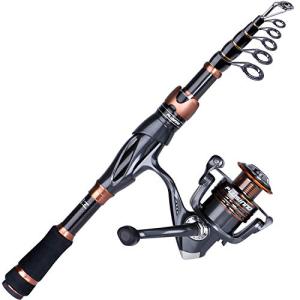 PLUSINNO Bronze Warrior Telescopic Fishing Rod Combo
