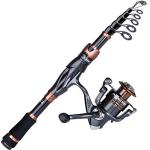 PLUSINNO Bronze Warrior Telescopic Fishing Rod Combo