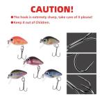 BULUSEL Bass Crankbait Fishing Lure with Triple Hooks