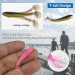 45 Soft Plastic Paddle Tail Lures for Bass