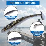 45 Soft Plastic Paddle Tail Lures for Bass