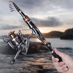 PLUSINNO Bronze Warrior Telescopic Fishing Rod Combo