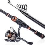 PLUSINNO Bronze Warrior Telescopic Fishing Rod Combo