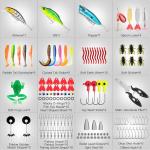 144pcs Fishing Lures Kit for Bass & Trout