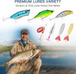 144pcs Fishing Lures Kit for Bass & Trout