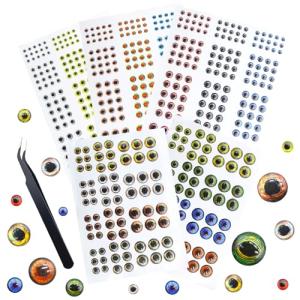 Fishing Lure Eyes Assortment with Tweezer - 693 Pieces