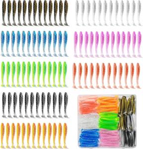 Soft Fishing Lures(96 Pcs), 3" Paddle Tail Swimbaits Soft Plastic Lures, Unique