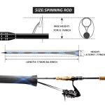 SF Fishing Spinning Rod Socks Braided Mesh Rod Sleeve Cover Protector Pole Gloves Six Colors 6PCS Fit Spinning Rod 6-1/2FT to 7-1/2FT