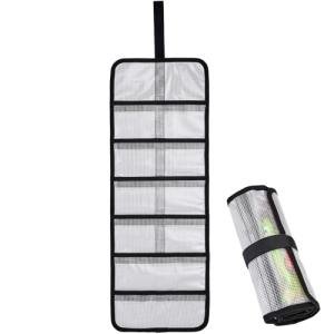 MOPHOEXII Roll Up Fishing Lure Wraps Set-25" X 9" Durable Lure Bag 6 Pocket PVC Protective Cover Saltwater Hook Covers Fabric Lure Protector Trolling Lure Tackle Box Large 1 PC