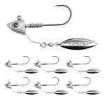 Underspin Swimbait Jig Head, 6-Pack Underspin Jig Heads for Swimbait with Stacked Cone Keeper - 1/8oz, 1/2oz, 1/4oz, 5/14oz, 1/63oz Bass & Saltwater Fishing Lures(5Pcs_Set,1/8 oz_3.5g)