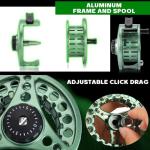 Sougayilang Fly Fishing Rod and Reel Combo, 4 Piece Fly Rod and Die Cast Aluminum Alloy Reel Complete Starter Package with Rod Bag-Green-#5