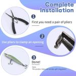 Natufish Split Rings Fishing 50/100Pcs Stainless Steel Black Lure Ring for Link Fishing Hooks Heavy Duty Saltwater Terminal Tackle Connector(Size 2#)