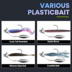 Underspin Swimbait Jig Head, 6-Pack Underspin Jig Heads for Swimbait with Stacked Cone Keeper - 1/8oz, 1/2oz, 1/4oz, 5/14oz, 1/63oz Bass & Saltwater Fishing Lures(5Pcs_Set,1/8 oz_3.5g)