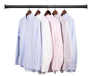 Closet Rod,17 to 96 Inch Adjustable Closet Rods for Hanging Clothes Heavy Duty Closet Hanging Rod Metal Black Closet Poles for Wardrobes