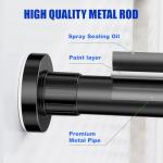 Ausemku Shower Curtain Rod 32-80 Inch Adjustable - 1 Inch Diameter Heavy Duty No drill Spring Tension Shower Rod, Non-Slip Rustproof Telescopic Rod for Bathroom, Black