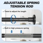 CorkLatta Black Shower Curtain Rod 31 to 80 Inch,1 Inch Diameter Adjustable Spring Tension Stainless Steel Telescoping Rod,Easy Install,No Rust