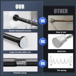 Ausemku Shower Curtain Rod 32-80 Inch Adjustable - 1 Inch Diameter Heavy Duty No drill Spring Tension Shower Rod, Non-Slip Rustproof Telescopic Rod for Bathroom, Black