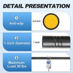 CorkLatta Black Shower Curtain Rod 31 to 80 Inch,1 Inch Diameter Adjustable Spring Tension Stainless Steel Telescoping Rod,Easy Install,No Rust