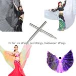 SHOWYOU Light Weight Super Endurance Belly Dance Wings Telescopic Stick, Stainless Steel Telescopic Rod Cat Noir Stick(Steel)