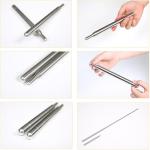 SHOWYOU Light Weight Super Endurance Belly Dance Wings Telescopic Stick, Stainless Steel Telescopic Rod Cat Noir Stick(Steel)