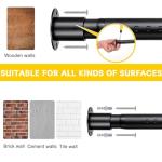 Closet Rod,17 to 96 Inch Adjustable Closet Rods for Hanging Clothes Heavy Duty Closet Hanging Rod Metal Black Closet Poles for Wardrobes